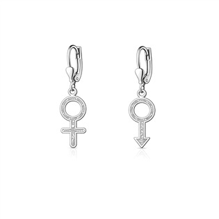 NA1612 Stříbrné náušnice s genderovými symboly