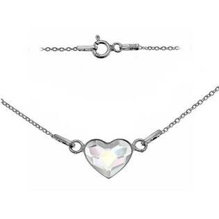 NB-0201-AB Stříbrný náramek se srdcem Crystals from Swarovski® AB