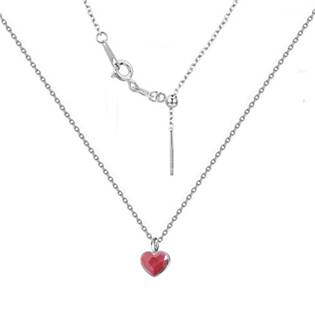 NB-0204-RR Minimalistický stříbrný náhrdelník se srdcem Crystals from Swarovski® Royal Red