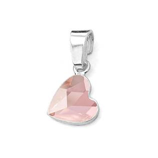 NB-0205-RO Stříbrný přívěšek se srdcem Crystals from Swarovski® Rosaline