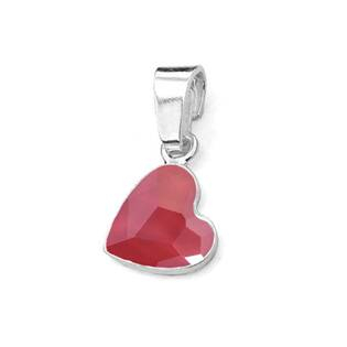 NB-0205-RR Stříbrný přívěšek se srdcem Crystals from Swarovski® Royal Red