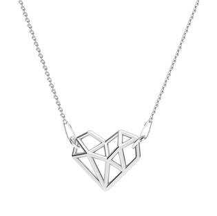 NB-0405 Stříbrný náhrdelník origami srdce