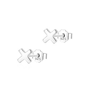 NB-3551 Minimalistické stříbrné náušnice X