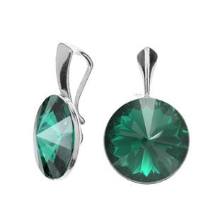 NBP141-EM Stříbrný přívěšek Crystals from Swarovski, Emerald
