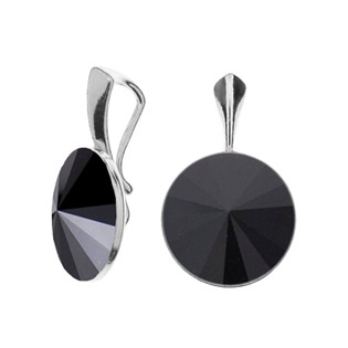 NBP141-JB Stříbrný přívěšek Crystals from Swarovski, Jet Black
