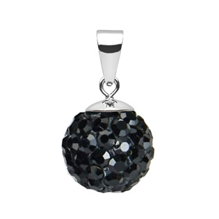 NBS002-BJ Stříbrný přívěšek s krystaly Crystals from Swarovski® Black Jet