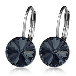 NBS08-GP Ocelové náušnice s krystaly Swarovski®, GRAPHITE
