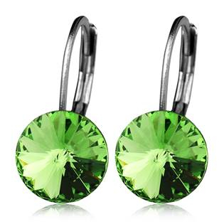 NBS08-PD Ocelové náušnice s krystaly Swarovski® PERIDOT