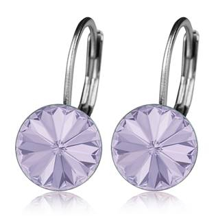 NBS08-VI Ocelové náušnice s krystaly Swarovski® VIOLET