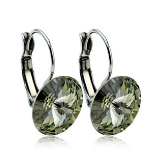 NBS12-BD Ocelové náušnice s krystaly Swarovski® 12 mm, BLACK DIAMOND