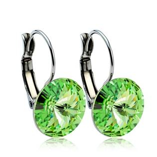 NBS12-PD Ocelové náušnice s krystaly Swarovski® 12 mm, PERIDOT
