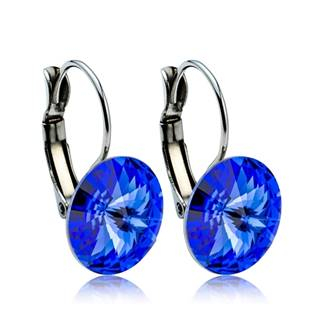 NBS12-SP Ocelové náušnice s krystaly Swarovski® 12 mm, SAPPHIRE