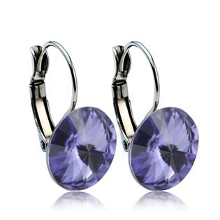 NBS12-TZ Ocelové náušnice s krystaly Swarovski® 12 mm, TANZANITE