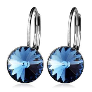 NBSS08-LS Ocelové náušnice - Light Sapphire, 8 mm