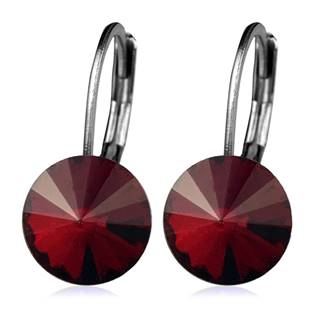 NBSS08-SR Ocelové náušnice - Siam Red, 8 mm