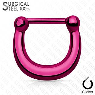 NS0022 Ocelový piercing do nosu - septum fialový