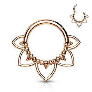 NS0033-RD Zlacený ocelový piercing do nosu - septum