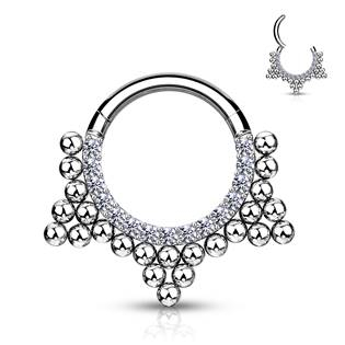 NS0035-ST Ocelový piercing do nosu - septum