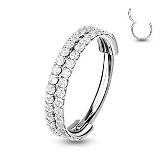 NS0044ST-1208 Kruh se zirkony - helix / cartilage / tragus piercing