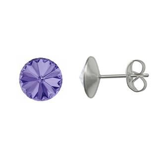NU003-TZ Ocelové náušnice Crystals from Swarovski® 6mm, TANZANITE