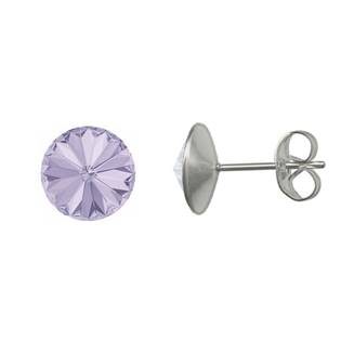 NU003-VI Ocelové náušnice Crystals from Swarovski® 6mm, VIOLET
