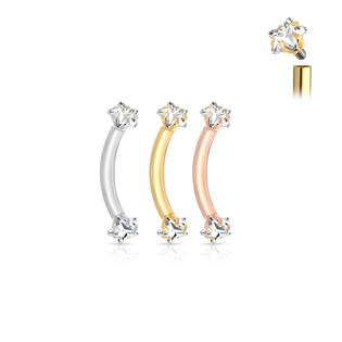 OB0011-ST Piercing do obočí hvězdičky, 1,2 x 8 mm