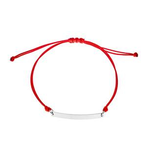ON015R Červený textilní náramek s destičkou 6 x 39 mm