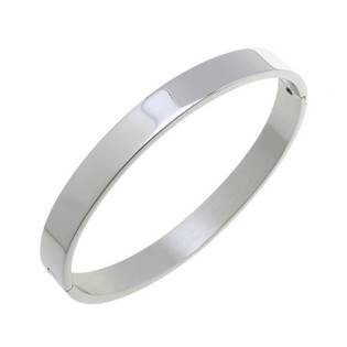 OPA1335 Ocelový náramek kruh otevírací 55 x 48 mm, šíře 6 mm, lesklý