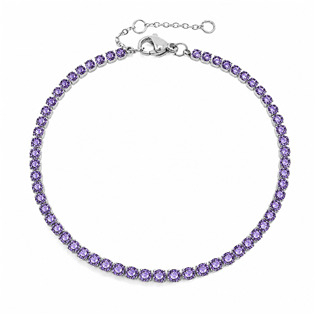 OPA1858-VI Ocelový štrasový tenisový náramek VIOLET