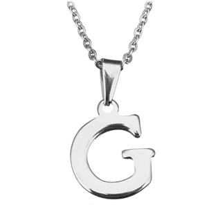 OPD0090-G Ocelový řetízek s přívěškem iniciála "G"