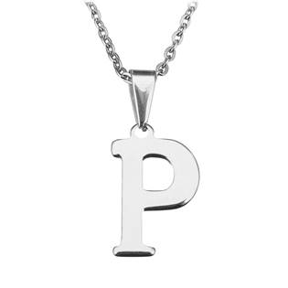 OPD0090-P Ocelový řetízek s přívěškem iniciála "P"