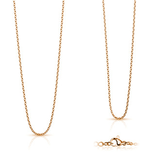 OPE1015-015-60 Zlacený ocelový řetízek, Rose gold, tl. 1,5 mm