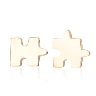 OPN1042-GD Zlacené ocelové náušnice PUZZLE
