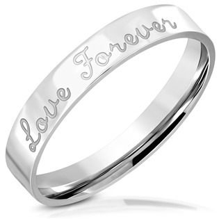 OPR0104-49 Ocelový snubní prsten Love Forever, vel. 49