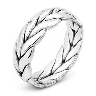 OPR1879-P-62 Pánský ocelový prsten proplétaný