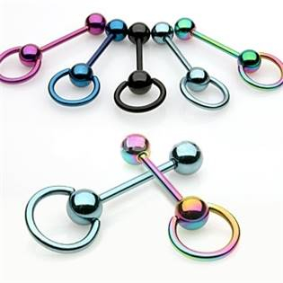 PJ01007-K-16 Piercing do jazyka s kruhem