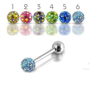 PJ01211-02 Piercing do jazyka s krystaly Crystals From Swarovski