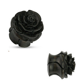 PL01005-14K Dřevěný plug do ucha růže, průměr 14 mm
