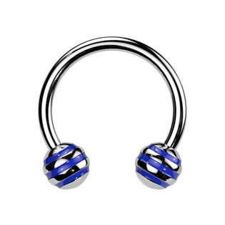 PV01010 Piercing - podkova - modré proužky