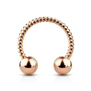 PV1005RD-1208 Zlatý piercing podkova vroubkovná 1,2 x 8 mm