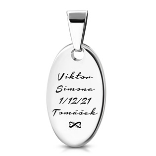 RT1021 Personalizovaný ocelový přívěsek s rytinou