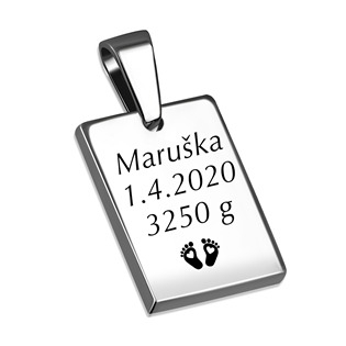 RT1022 Personalizovaný ocelový přívěsek s rytinou