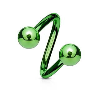 SP1001G-12104 Piercing spirála zelená