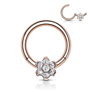 TIT1118-RD Zlacený segment kruh - septum piercing TITAN