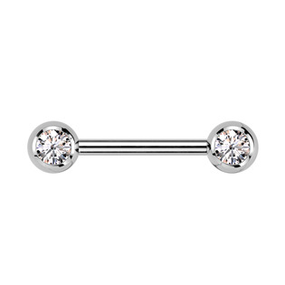 TIT1435-C Piercing do bradavky TITAN, čiré zirkony