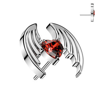 TIT1727 Náhradní ozdoba okřídlené srdce k PUSH IN piercingu TITAN