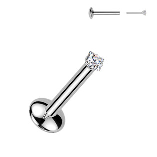 TM012 Piercing do brady - PUSH IN labreta TITAN Moissanit 0.06ct