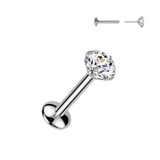 TM021 Piercing do brady - PUSH IN labreta TITAN Moissanit 0.25ct (4mm)