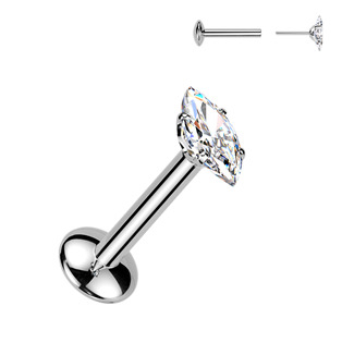TM023 Piercing do brady - PUSH IN labreta TITAN Moissanit 0.1ct