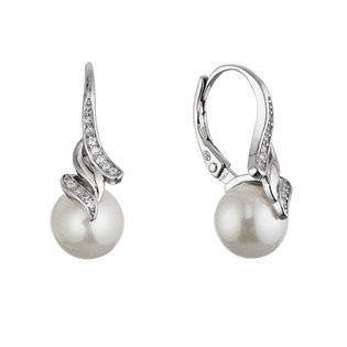 EG1402 Stříbrné elegantní náušnice s perlou